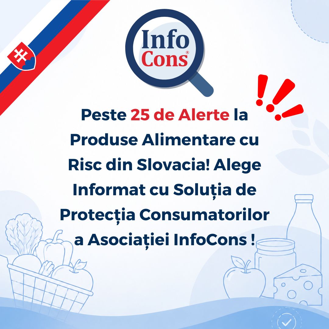 Peste 25 de Alerte la Produse Alimentare cu Risc din Slovacia / Republica Slovacă ! Alege Informat cu Soluția de Protecția Consumatorilor a Asociației InfoCons !