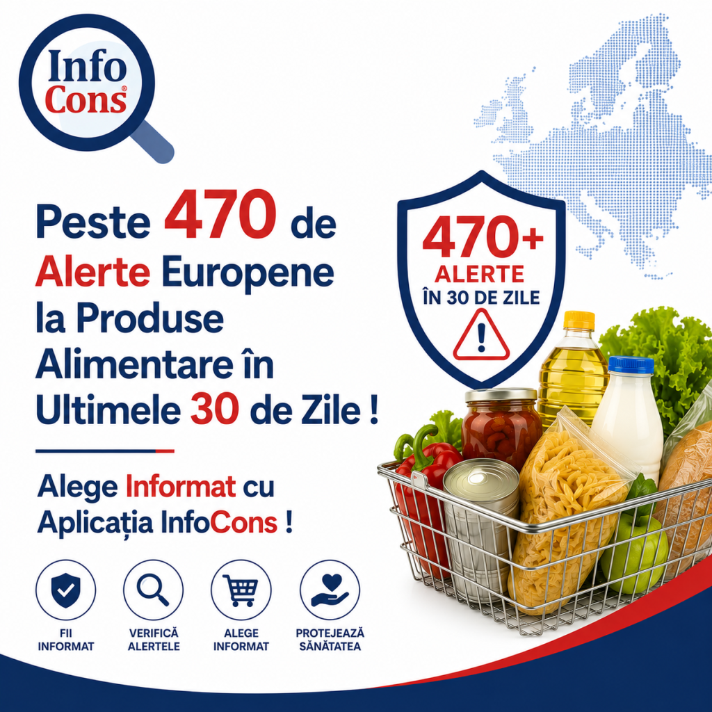 Peste 470 de Alerte Europene la Produse Alimentare &icirc;n Ultimele 30 de Zile ! Alege Informat cu Aplicația InfoCons !