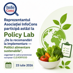 Reprezentantul Asociației InfoCons participă astăzi la Policy Lab „De la recomandări la implementare — Politici alimentare sustenabile”, organizat în cadrul proiectului european CLEVERFOOD