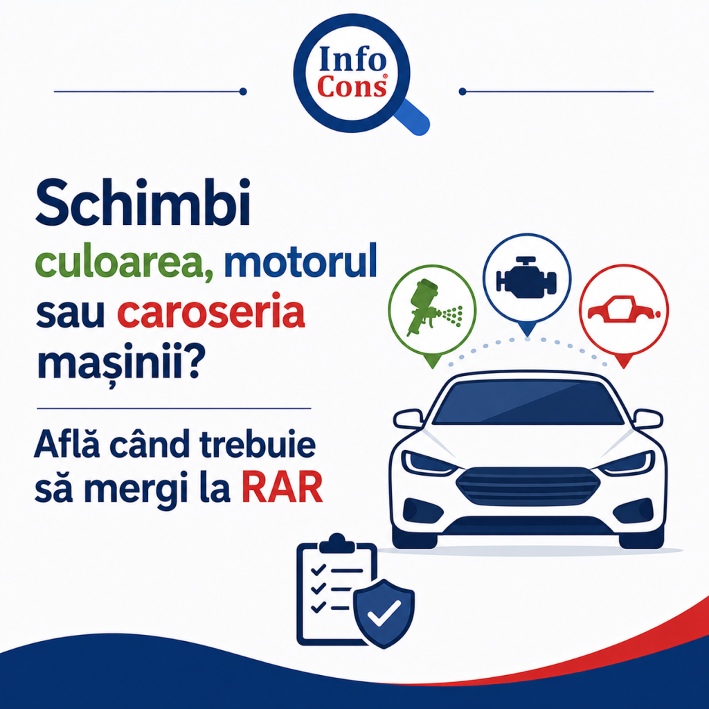 Schimbi culoarea, motorul sau caroseria mașinii ? Află c&acirc;nd trebuie să mergi la RAR