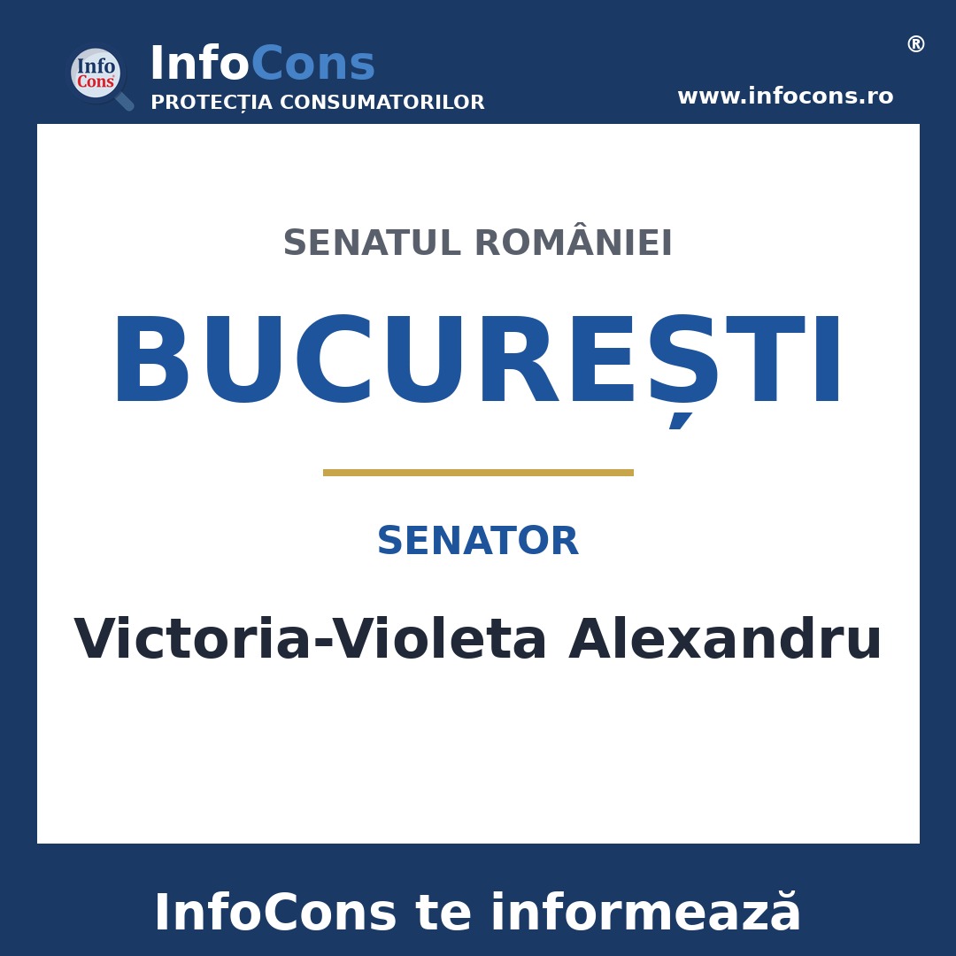 Senatul Rom&acirc;niei și senatoarea Victoria-Violeta Alexandru &ndash; InfoCons te informează