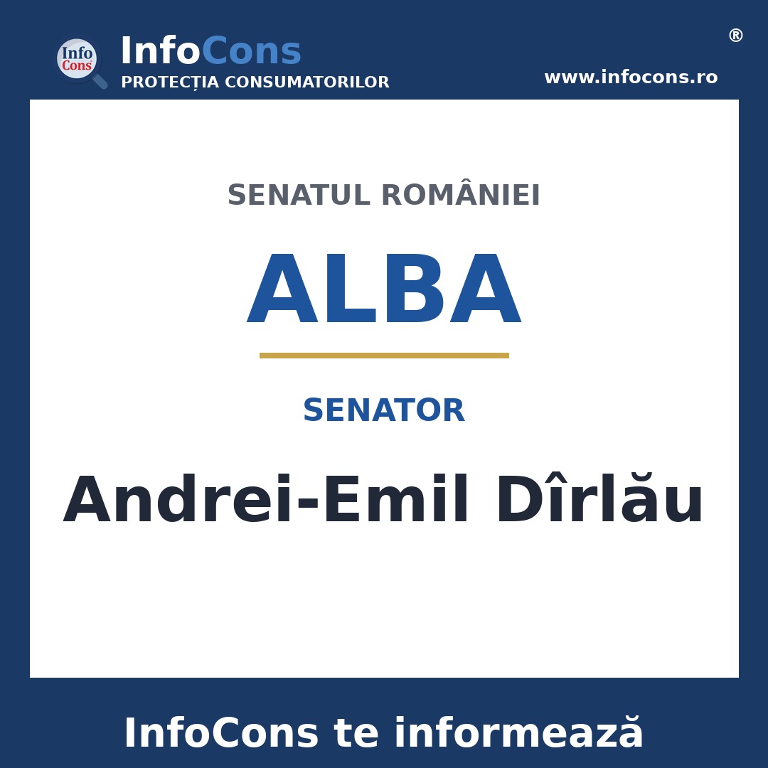 Senatul României și senatorul Andrei-Emil Dîrlău – InfoCons te informează