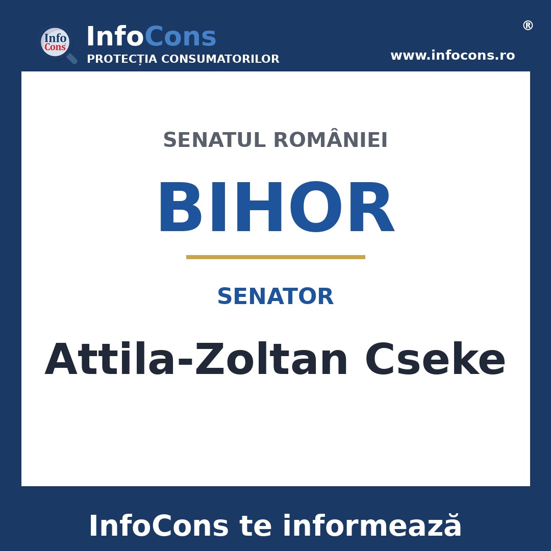 Senatul României și senatorul Attila-Zoltan Cseke – InfoCons te informează