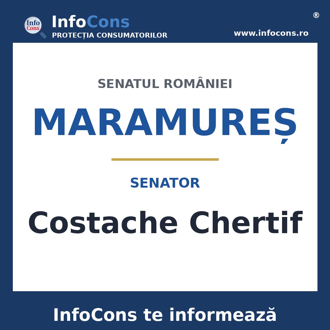 Senatul Rom&acirc;niei și senatorul Costache Chertif &ndash; InfoCons te informează