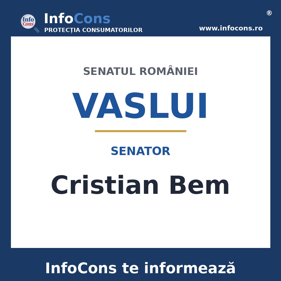 Senatul României și senatorul Cristian Bem – InfoCons te informează