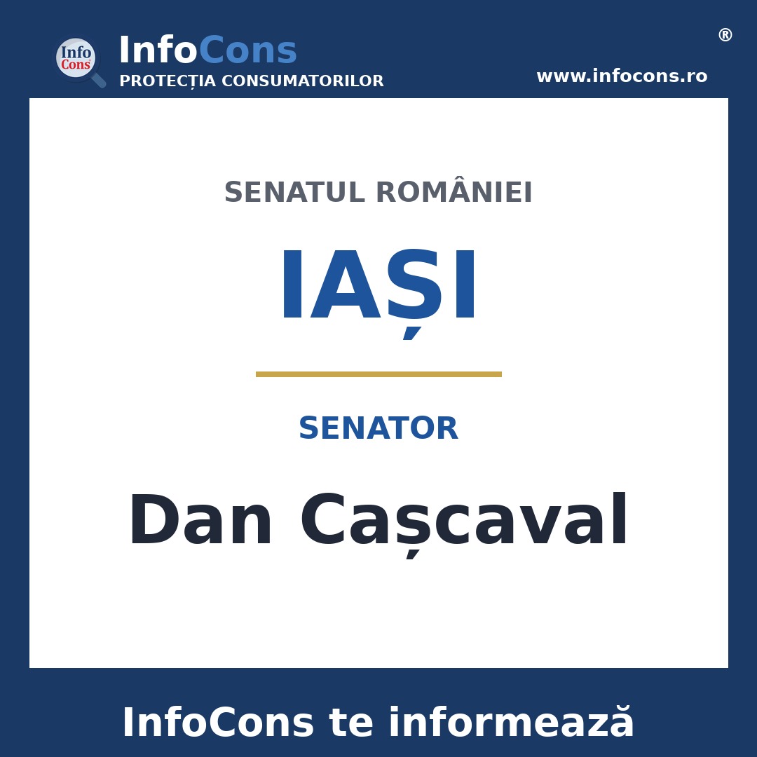 Senatul României și senatorul Dan Cașcaval – InfoCons te informează