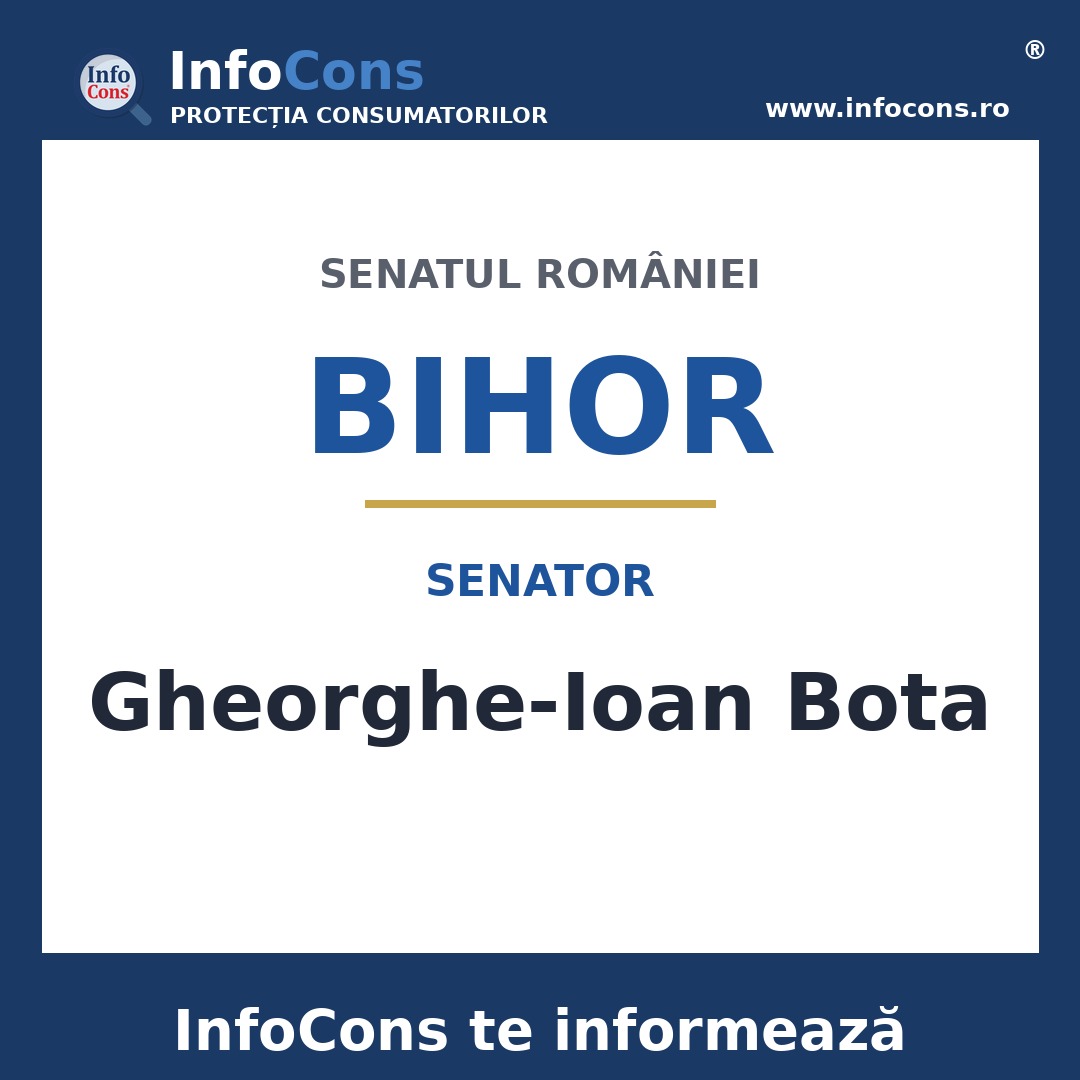 Senatul României și senatorul Gheorghe-Ioan Bota – InfoCons te informează