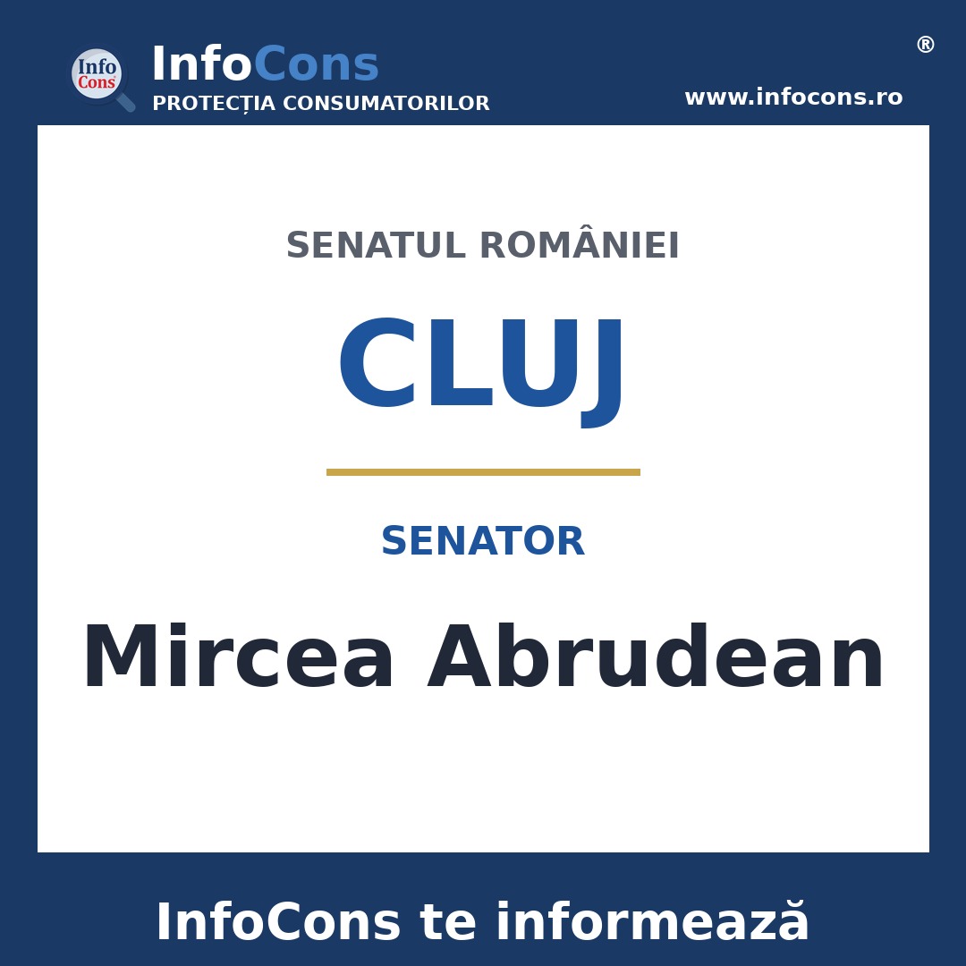 Senatul Rom&acirc;niei și senatorul Mircea Abrudean &ndash; InfoCons te informează