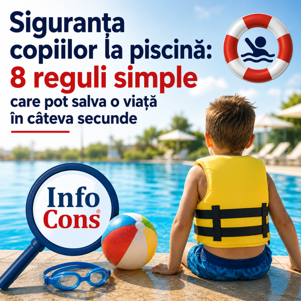 Siguranța copiilor la piscină : 8 reguli simple care pot salva o viață în câteva secunde