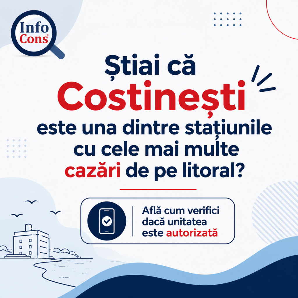 Știai că Costinești este una dintre stațiunile cu cele mai multe cazări de pe litoral ? Află cum verifici dacă unitatea este autorizată