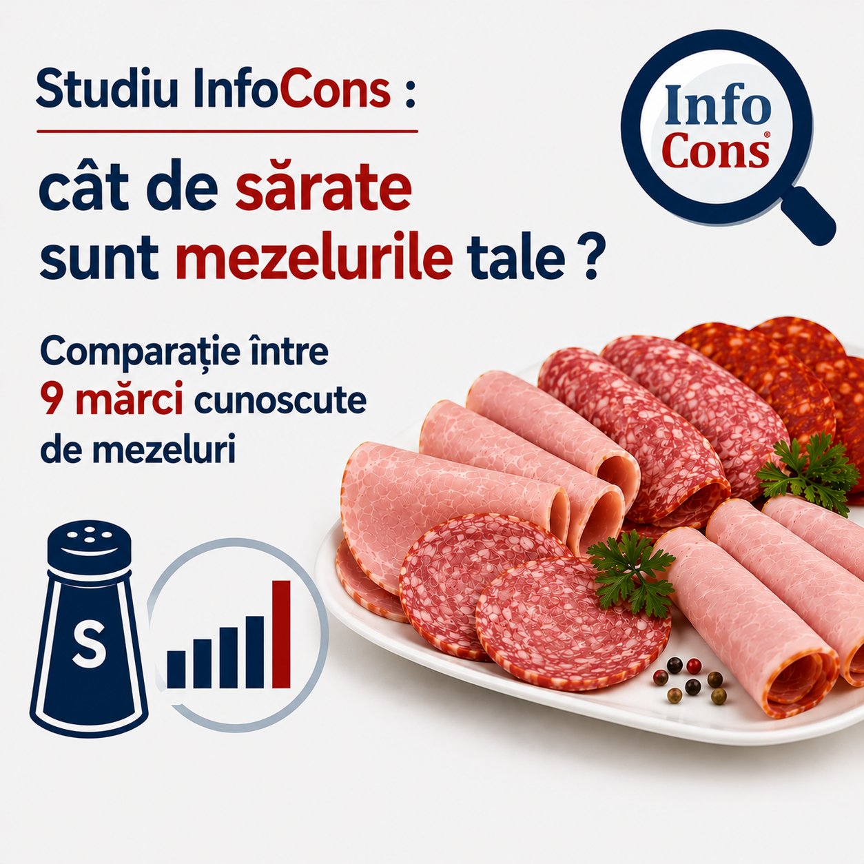 Studiu InfoCons : cât de sărate sunt mezelurile tale ? Comparație între 9 mărci cunoscute de mezeluri