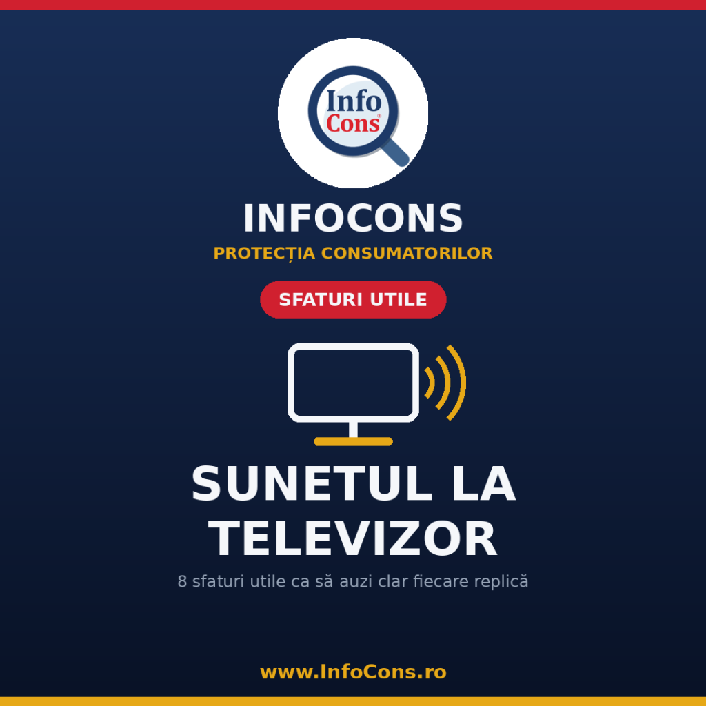 Sunetul la televizor- 8 sfaturi utile ca să auzi clar fiecare replică – ghid InfoCons