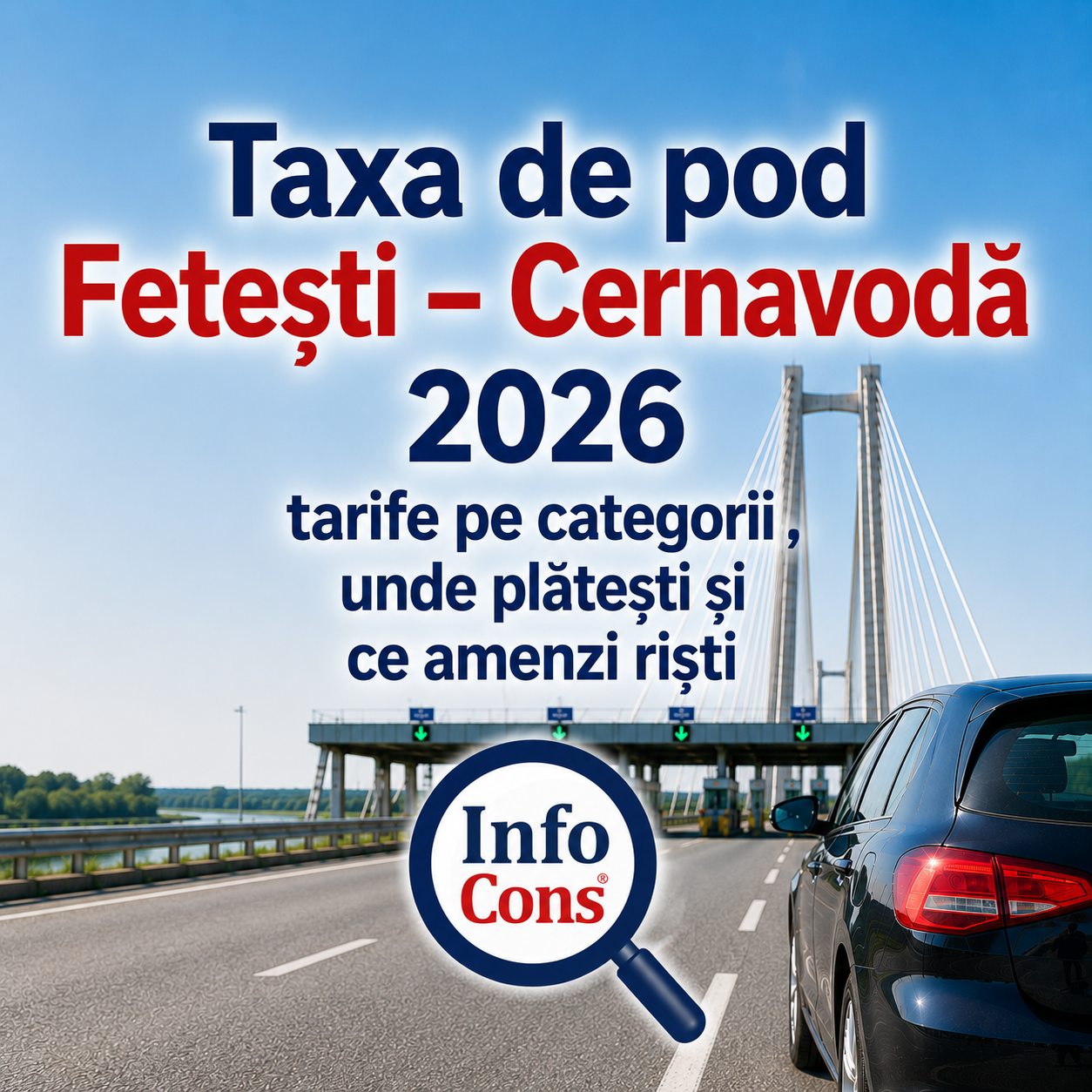 Taxa de pod Fetești &ndash; Cernavodă 2026 : tarife pe categorii, unde plătești și ce amenzi riști