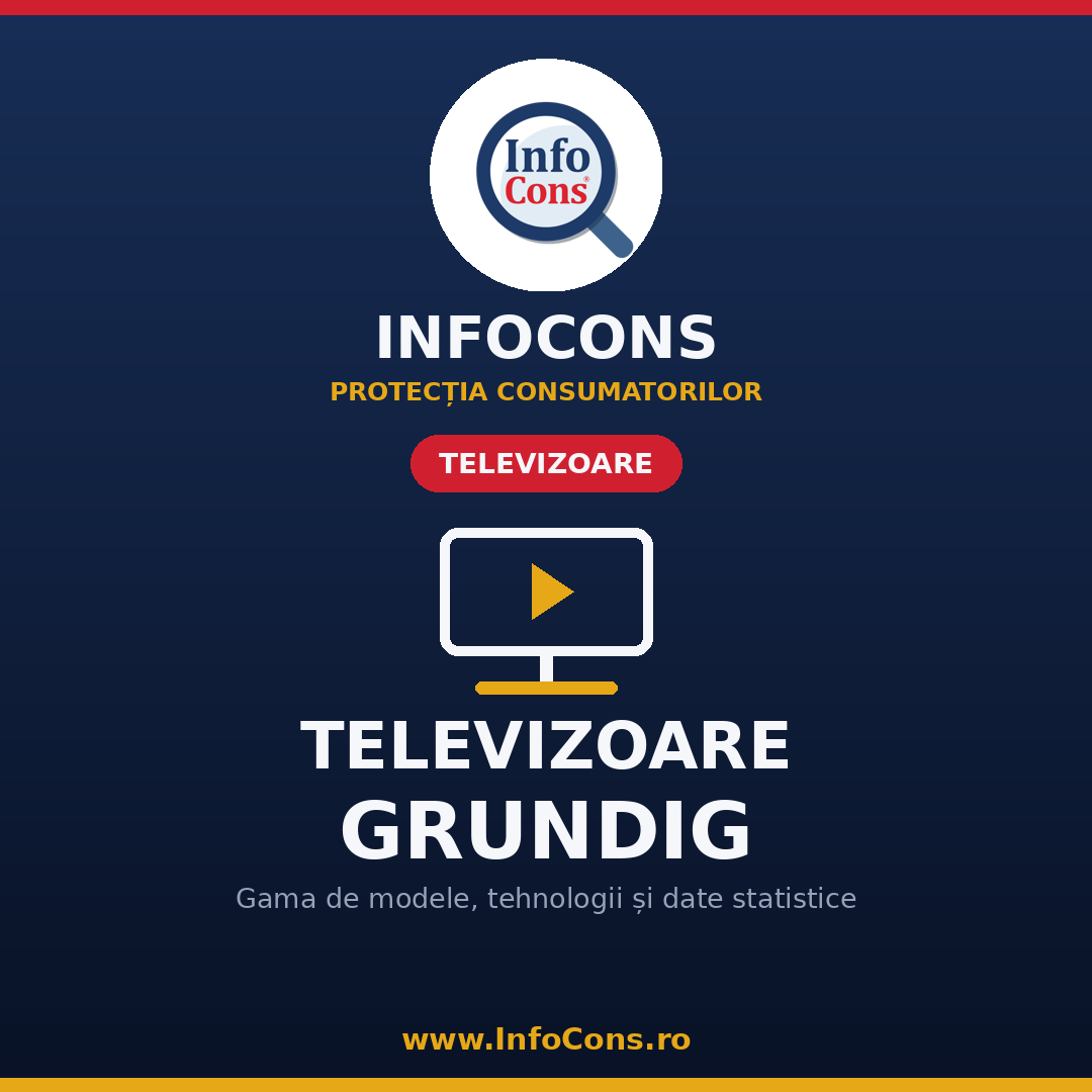 Televizoare Grundig &icirc;n Rom&acirc;nia &ndash; gama de modele, tehnologii și date statistice InfoCons