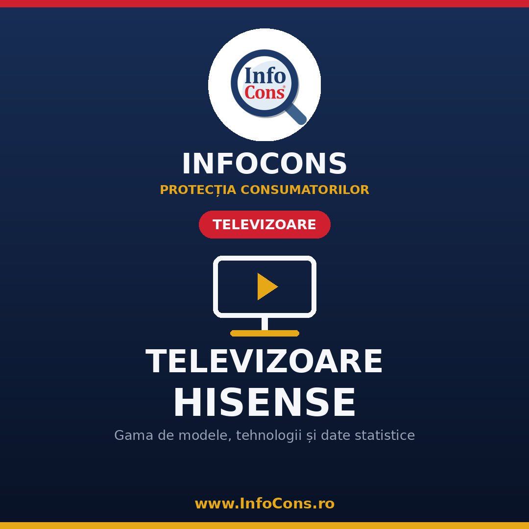 Televizoare Hisense în România – gama de modele, tehnologii și date statistice InfoCons