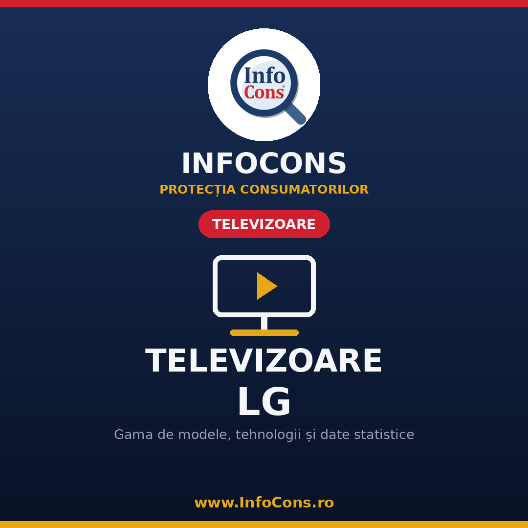 Televizoare LG &icirc;n Rom&acirc;nia &ndash; gama de modele, tehnologii și date statistice InfoCons