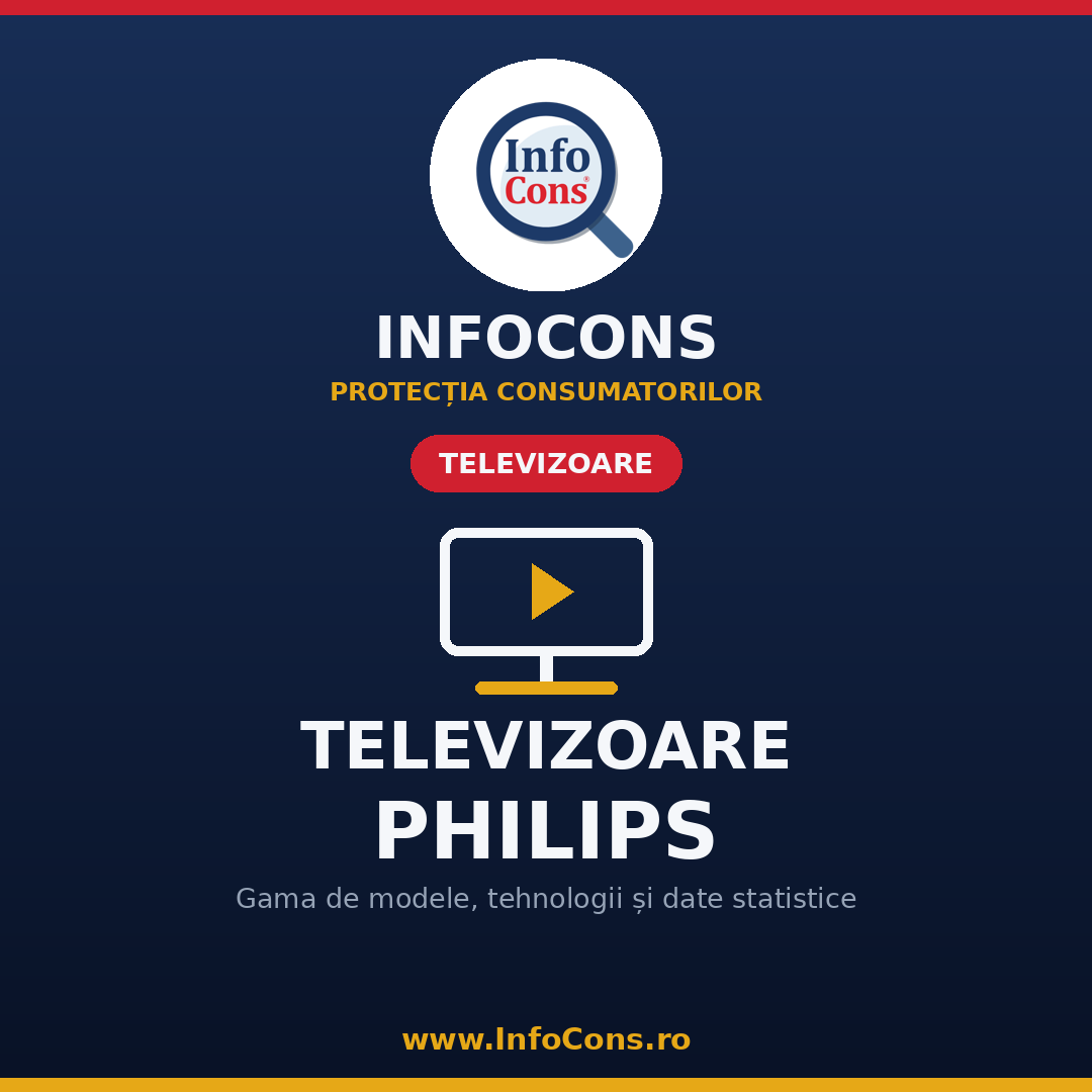 Televizoare Philips &icirc;n Rom&acirc;nia &ndash; gama de modele, tehnologii și date statistice InfoCons