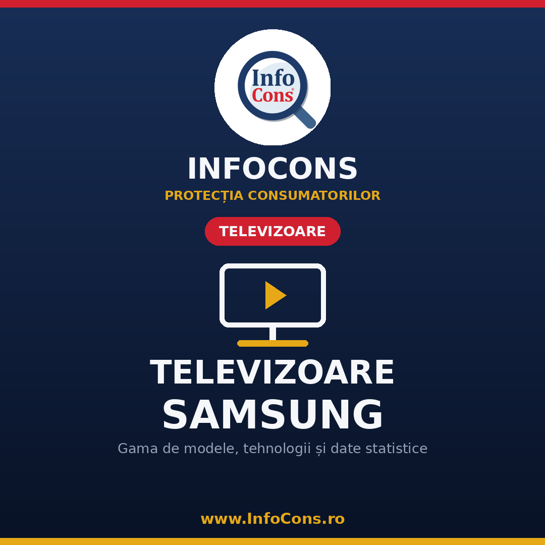 Televizoare Samsung &icirc;n Rom&acirc;nia &ndash; gama de modele, tehnologii și date statistice InfoCons