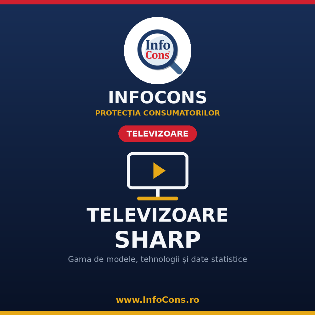 Televizoare Sharp &icirc;n Rom&acirc;nia &ndash; gama de modele, tehnologii și date statistice InfoCons