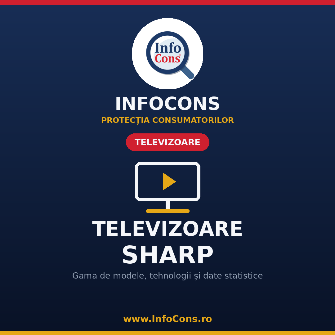 Televizoare Sharp &icirc;n Rom&acirc;nia &ndash; gama de modele, tehnologii și date statistice InfoCons