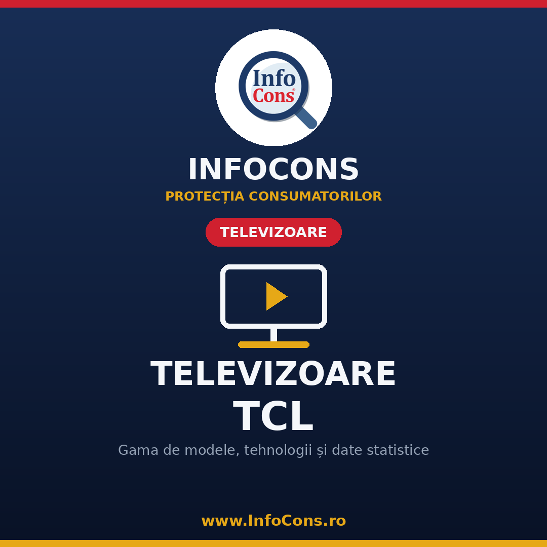 Televizoare TCL &icirc;n Rom&acirc;nia &ndash; gama de modele, tehnologii și date statistice InfoCons
