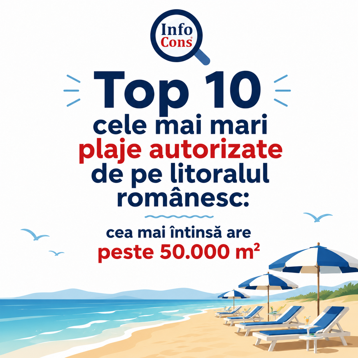Top 10 cele mai mari plaje autorizate de pe litoralul rom&acirc;nesc : cea mai &icirc;ntinsă are peste 50.000 m&sup2;