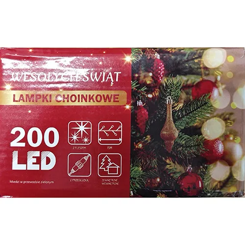 Lanț de iluminat, destinat interconectării, care conține 200 de surse de lumină cu LED-uri ne&icirc;nlocuibile.