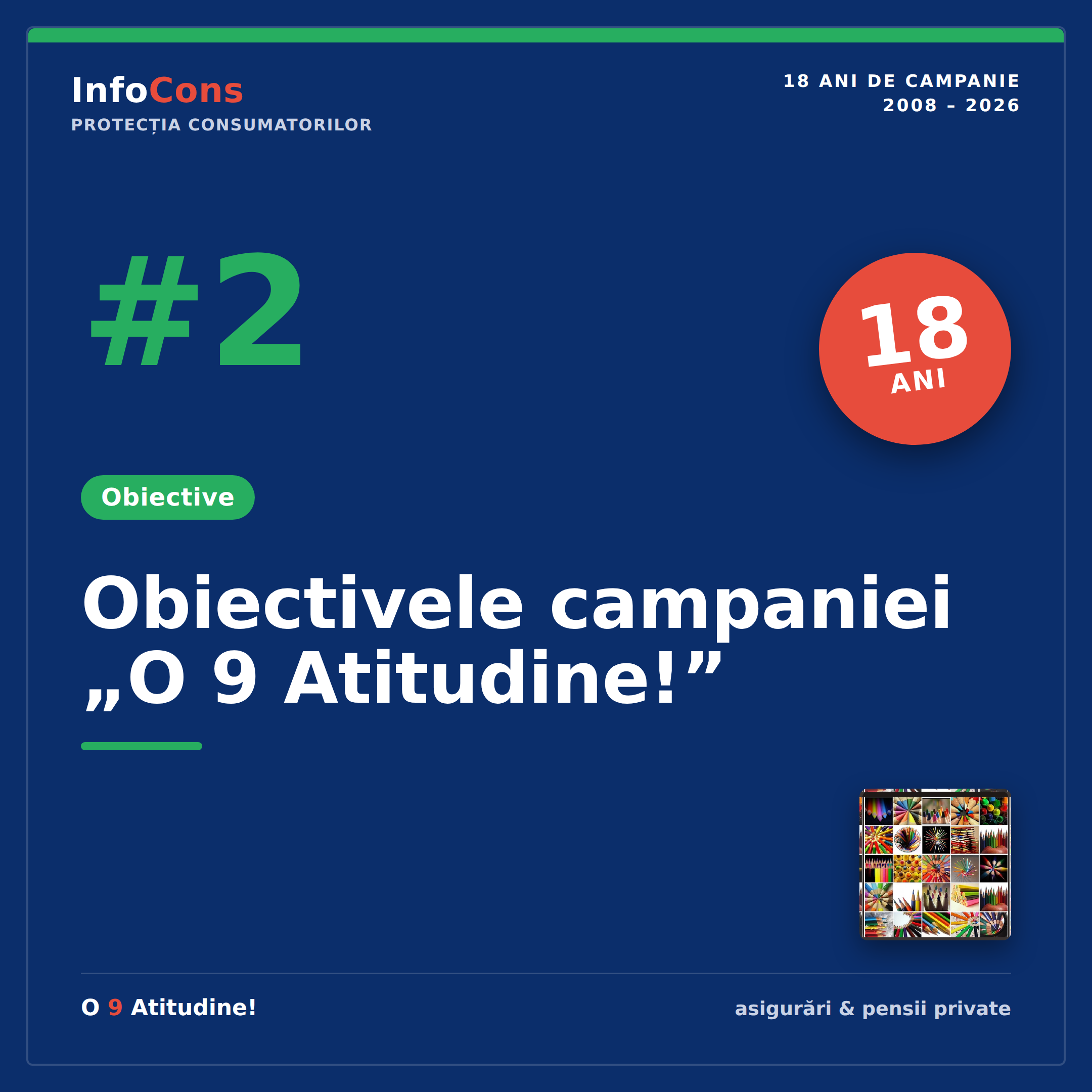 #2 InfoCons - Protectia Consumatorilor in domeniul asigurarilor si pensiilor private - Obiectivele campaniei O 9 Atitudine