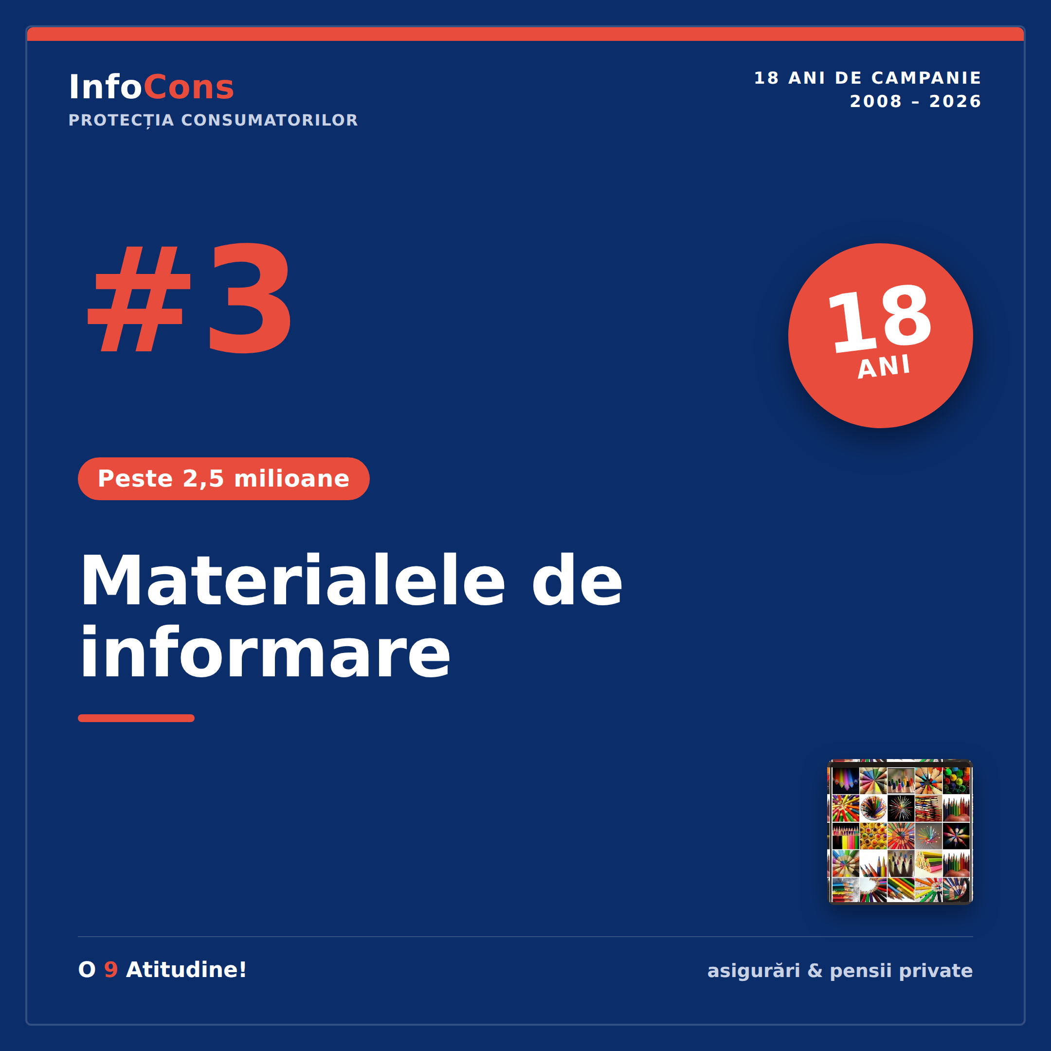 #3 InfoCons - Protectia Consumatorilor in domeniul asigurarilor si pensiilor private - Materialele de informare - peste 2,5 milioane de exemplare
