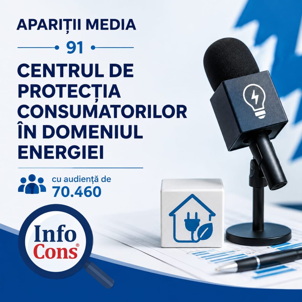 APARIȚII MEDIA 91 &middot; CENTRUL DE PROTECȚIA CONSUMATORILOR &Icirc;N DOMENIUL ENERGIEI cu audiență de 70.460