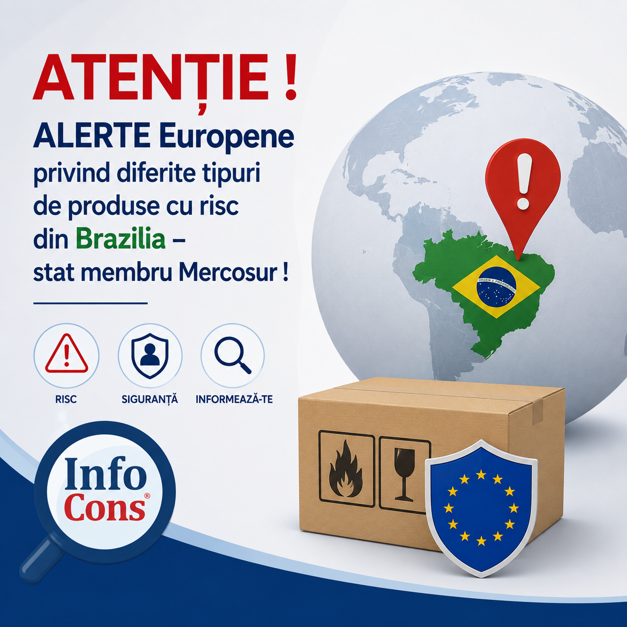 ATENȚIE ! ALERTE Europene privind diferite tipuri de produse cu risc din Brazilia – stat membru Mercosur !