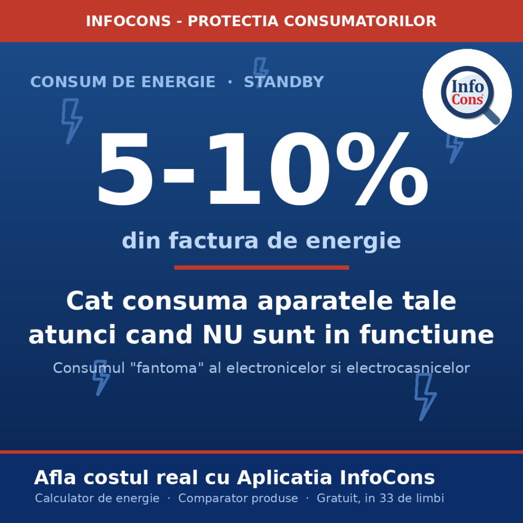 Aparatele care consuma curent chiar si atunci cand sunt oprite - 5-10% din factura si peste 100 lei pe an