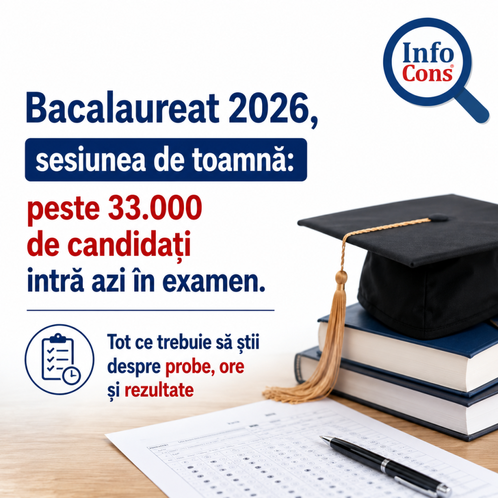 Bacalaureat 2026 , sesiunea de toamnă : peste 33.000 de candidați intră azi &icirc;n examen. Tot ce trebuie să știi despre probe, ore și rezultate
