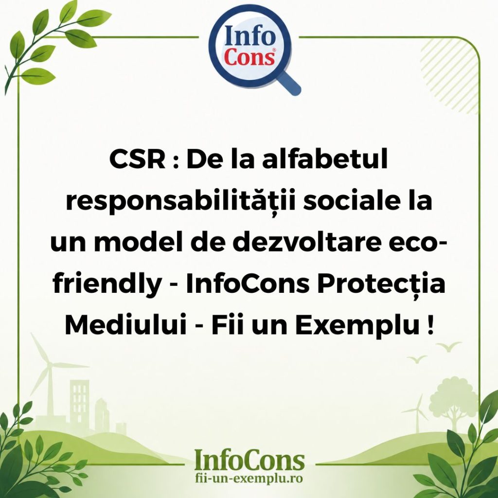 CSR : De la alfabetul responsabilității sociale la un model de dezvoltare eco-friendly - InfoCons Protecția Mediului - Fii un Exemplu !