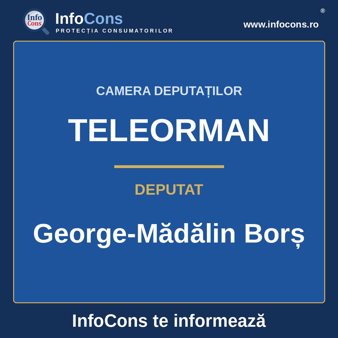 Camera Deputaților și deputatul George-Mădălin Borș – InfoCons te informează