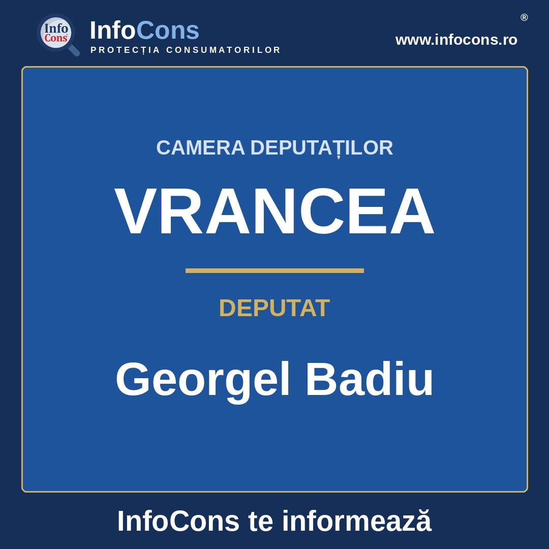 Camera Deputaților și deputatul Georgel Badiu – InfoCons te informează
