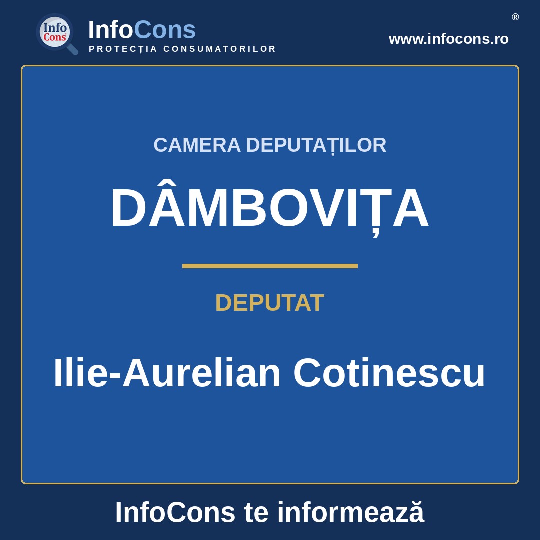 Camera Deputaților și deputatul Ilie-Aurelian Cotinescu – InfoCons te informează