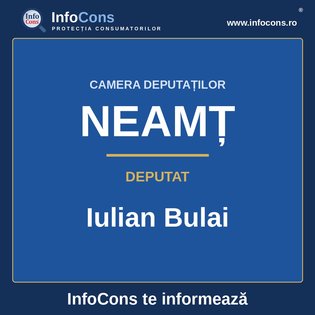 Camera Deputaților și deputatul Iulian Bulai – InfoCons te informează