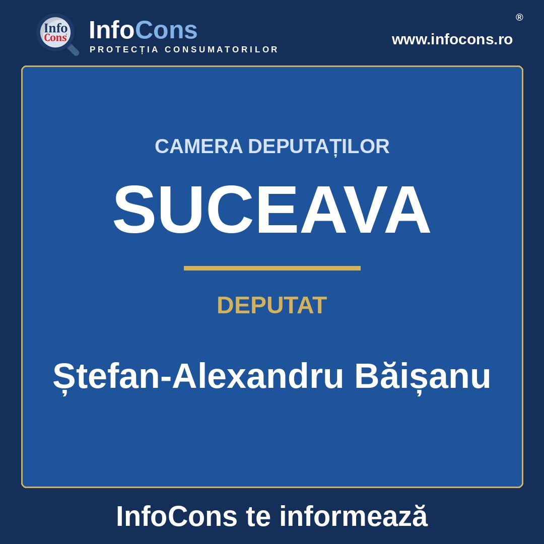 Camera Deputaților și deputatul Ștefan-Alexandru Băișanu – InfoCons te informează