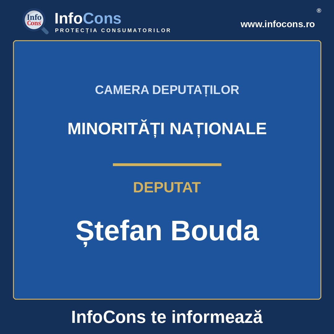 Camera Deputaților și deputatul Ștefan Bouda – InfoCons te informează