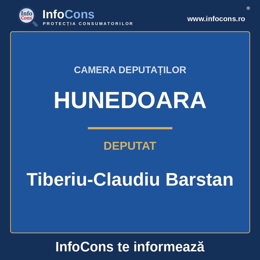 Camera Deputaților și deputatul Tiberiu-Claudiu Barstan – InfoCons te informează