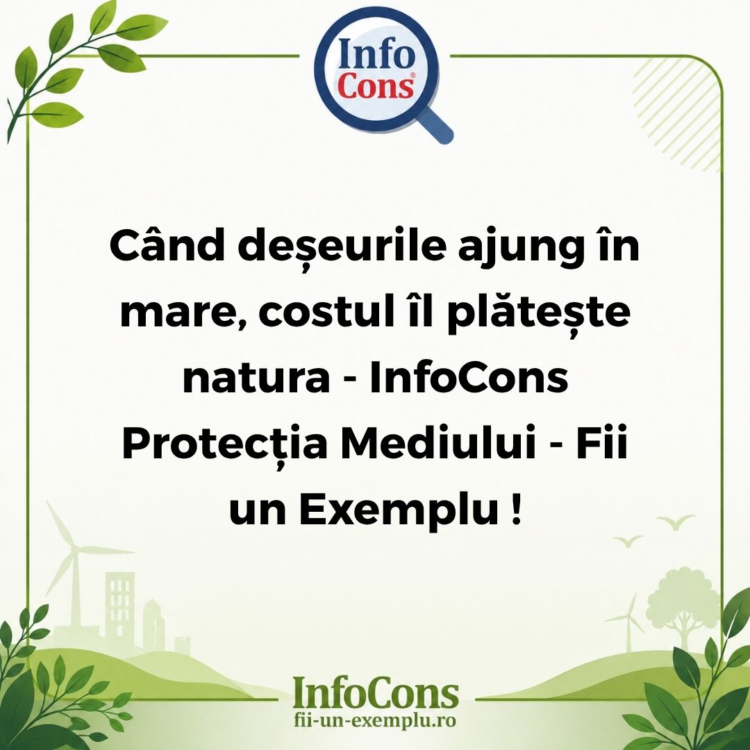 Când deșeurile ajung în mare, costul îl plătește natura - InfoCons Protecția Mediului - Fii un Exemplu !
