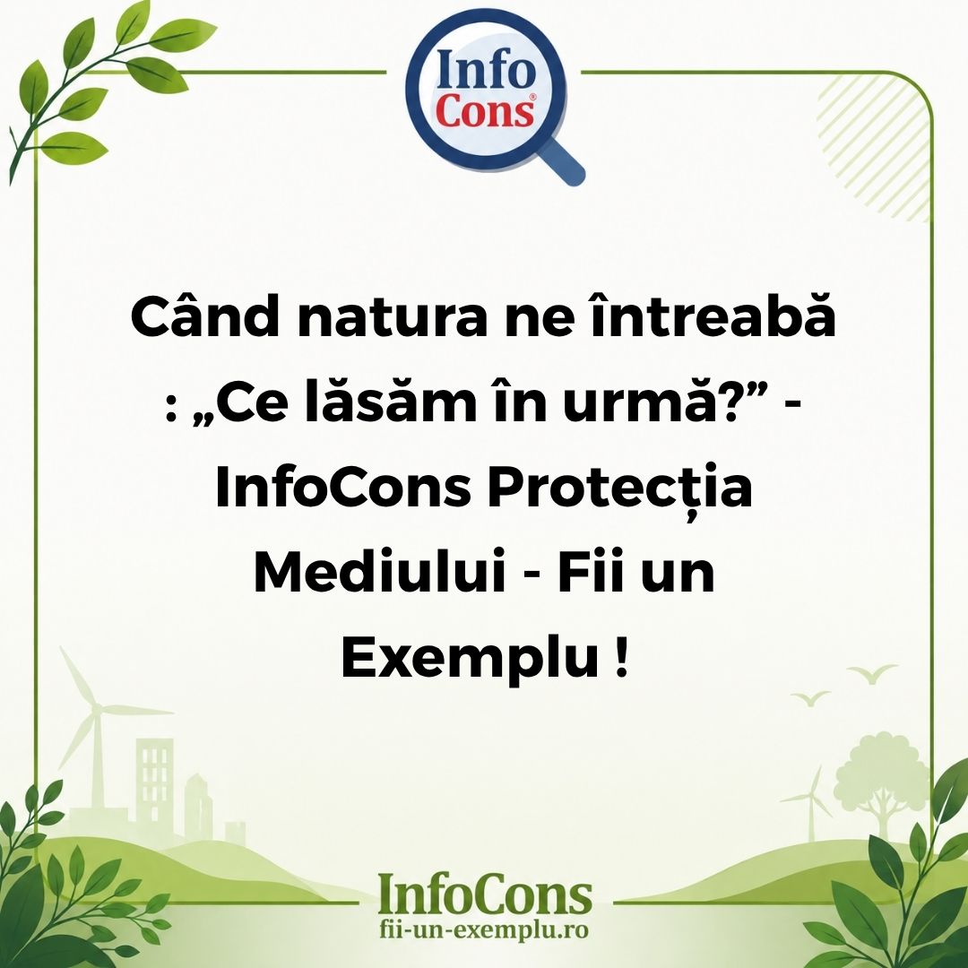 C&acirc;nd natura ne &icirc;ntreabă : &bdquo;Ce lăsăm &icirc;n urmă?&rdquo; &ndash; InfoCons Protecția Mediului &ndash; Fii un Exemplu !