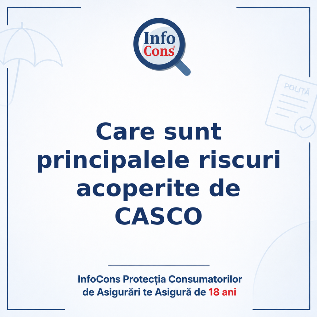 Care sunt principalele riscuri acoperite de CASCO - InfoCons Protecția Consumatorilor de Asigurări te Asigură de 18 ani