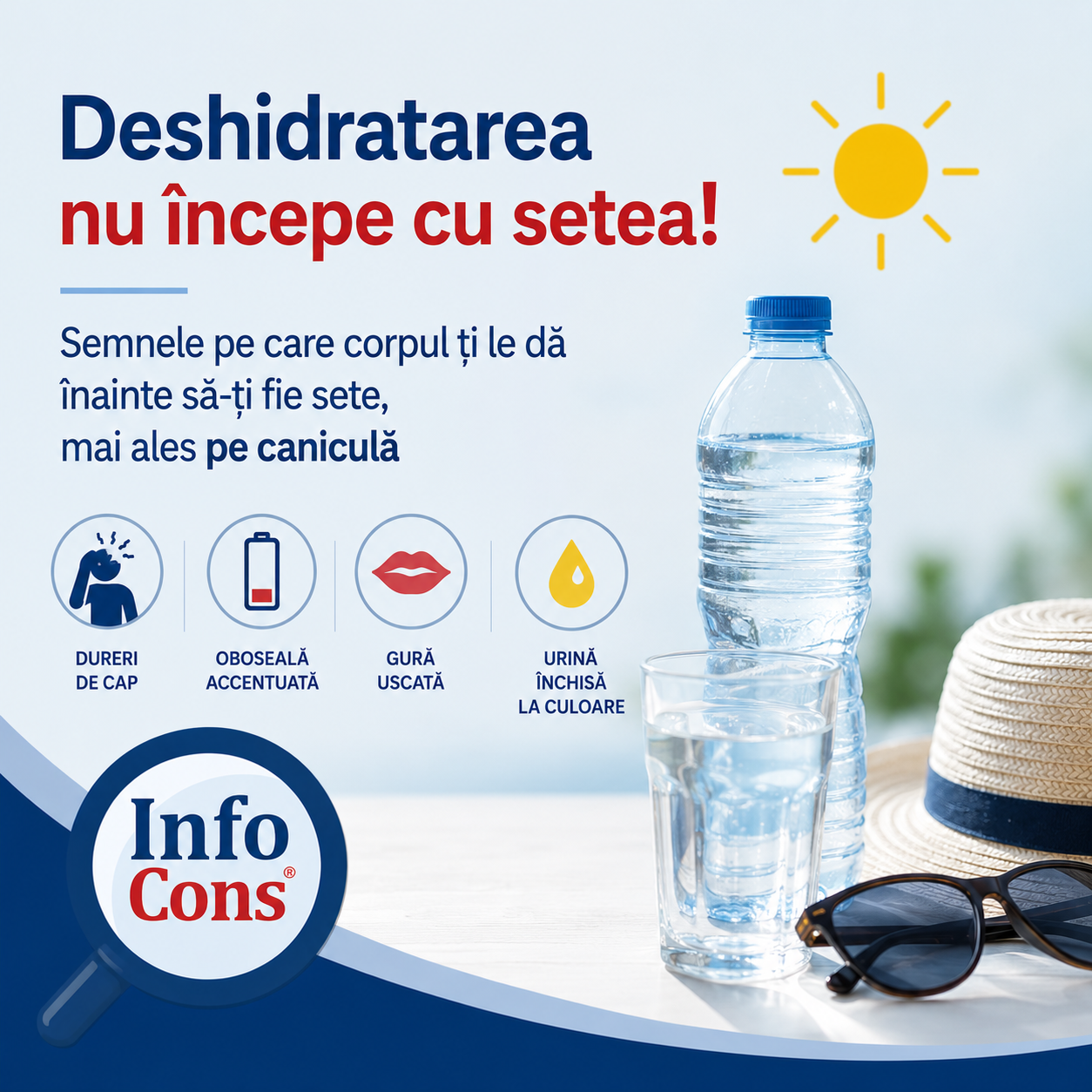 Deshidratarea nu începe cu setea ! Semnele pe care corpul ți le dă înainte să-ți fie sete, mai ales pe caniculă !