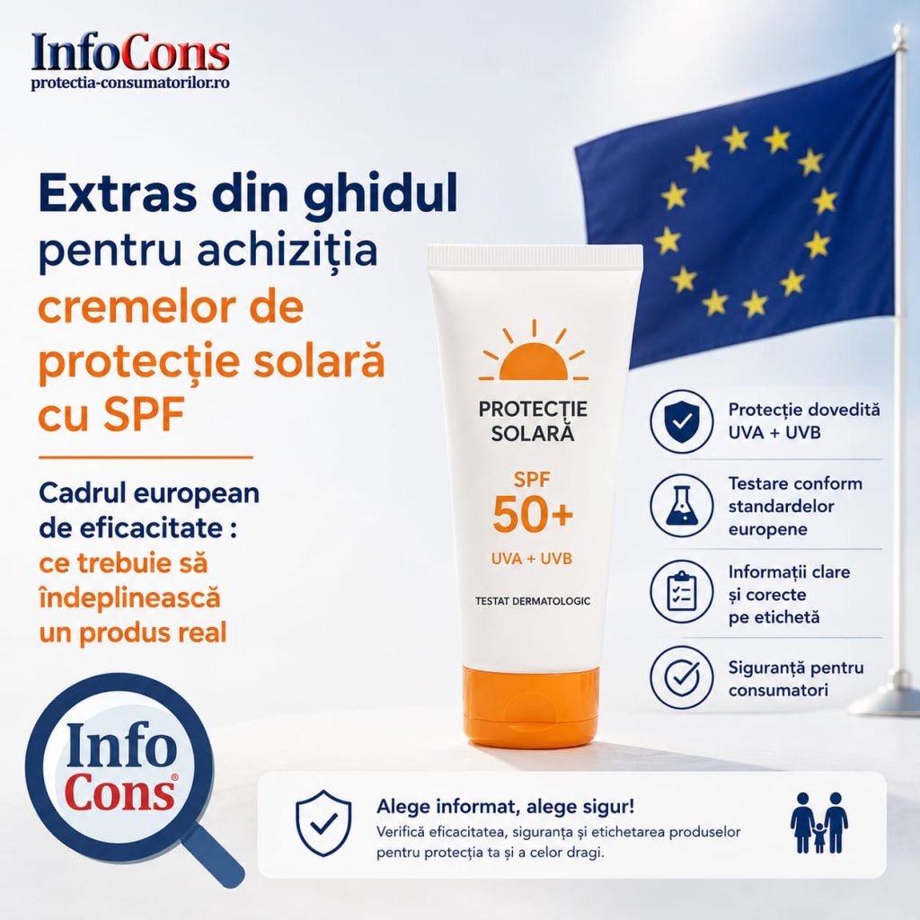 Extras din ghidul pentru achiziția cremelor de protecție solară cu SPF – Cadrul european de eficacitate ce trebuie să îndeplinească un produs real