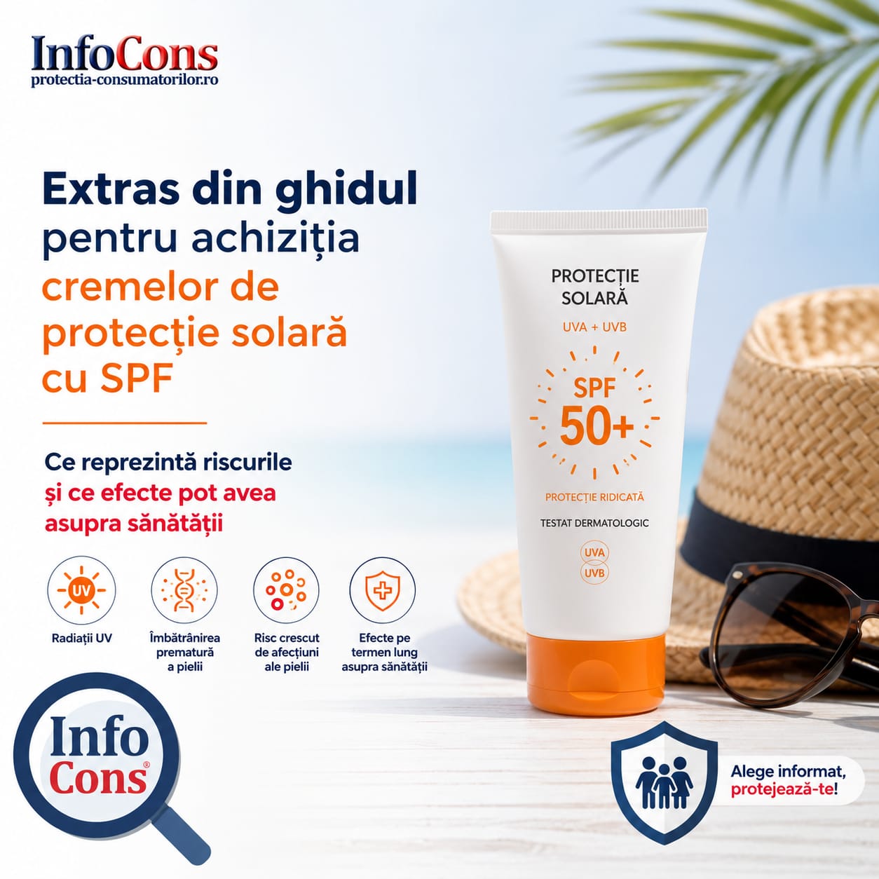 Extras din ghidul pentru achiziția cremelor de protecție solară cu SPF – Ce reprezintă riscurile și ce efecte pot avea asupra sănătății