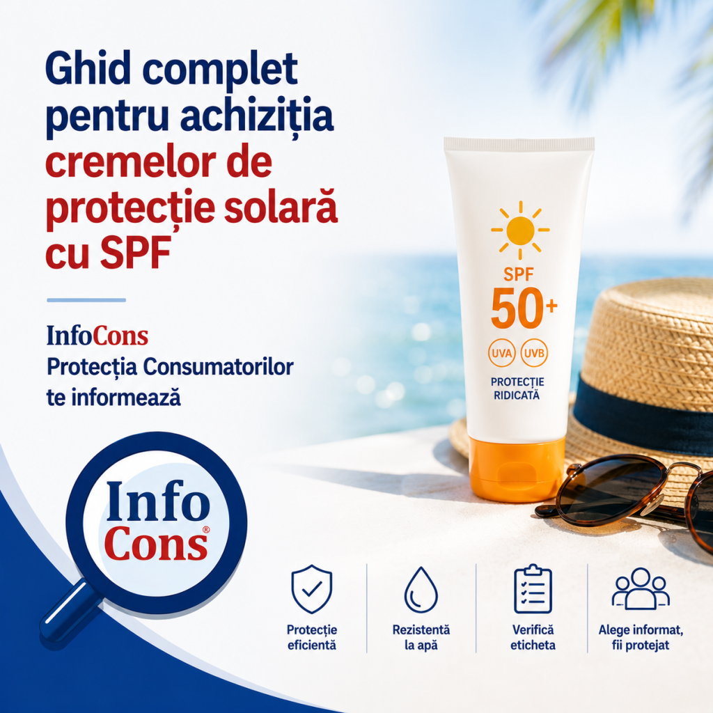 Ghid complet pentru achiziția cremelor de protecție solară cu SPF &ndash; InfoCons Protecția Consumatorilor te informează