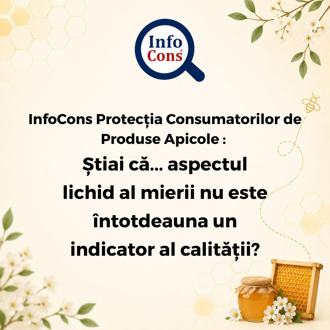 InfoCons Protecția Consumatorilor de Produse Apicole : Știai că... aspectul lichid al mierii nu este întotdeauna un indicator al calității?