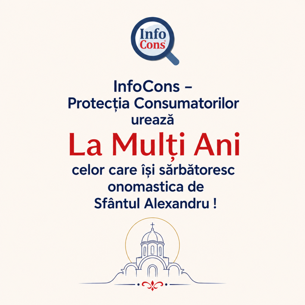 InfoCons – Protecția Consumatorilor urează La Mulți Ani celor care își sărbătoresc onomastica de Sfântul Alexandru !